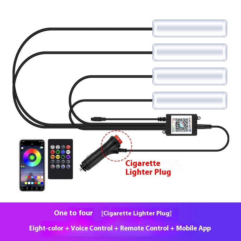 Car Atmosphere Light Car Interior No Modification Eight-color Atmosphere Light Car Foot Light